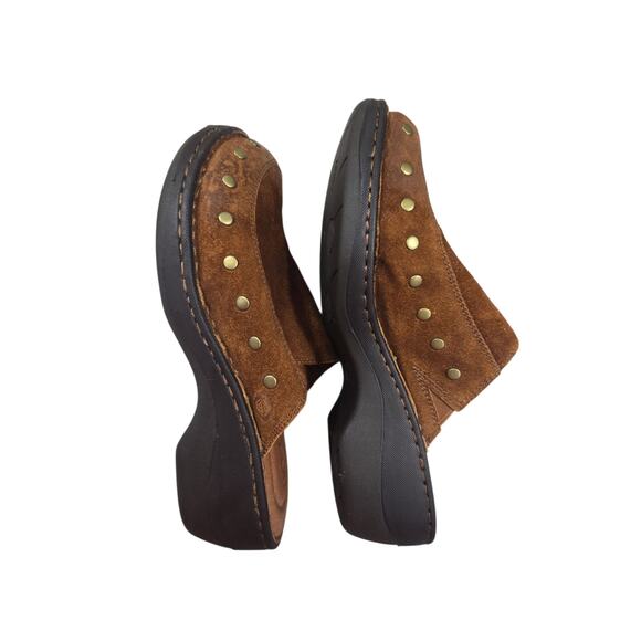 Born Majesty Studded Brown Suede Clogs - Picture 6 of 8